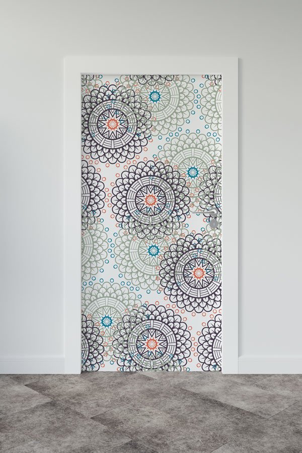 Mandala Desenli Kapı Giydirme 9517