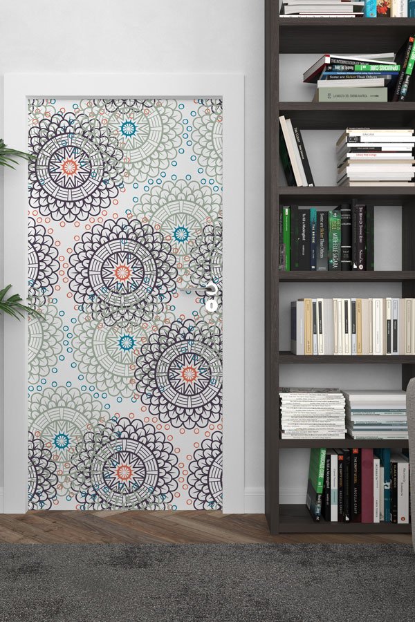 Mandala Desenli Kapı Giydirme 9517