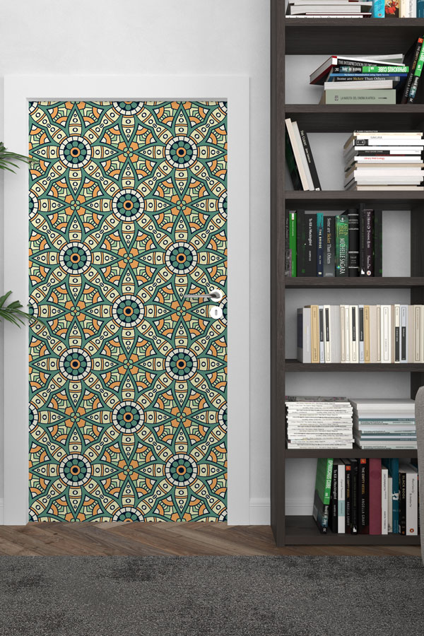 Dekoratif Bohem Desenli Kapı Giydirme 9520