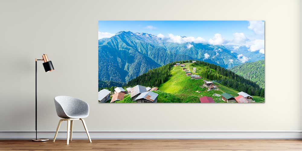 Karadeniz Yayla Köyleri ve Dağlar Panorama Büyük Ebatlı Duvar Dekoru 11954