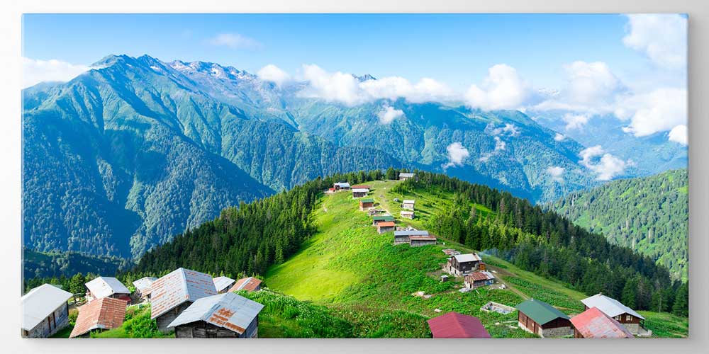 Karadeniz Yayla Köyleri ve Dağlar Panorama Büyük Ebatlı Duvar Dekoru 11954