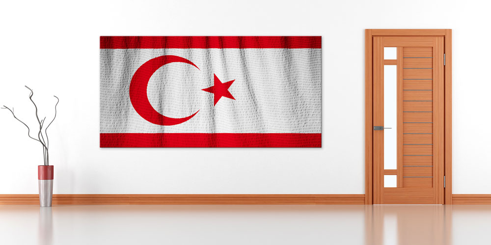 Kıbrıs Türk Bayrağı Duvar Dekoru Büyük Ebatlı Dekoratif Baskı 7865