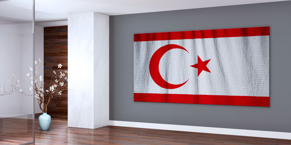 Kıbrıs Türk Bayrağı Duvar Dekoru Büyük Ebatlı Dekoratif Baskı 7865