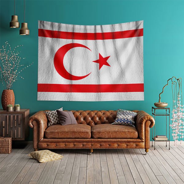 KKTC Bayrağı Duvar Örtüsü 7773
