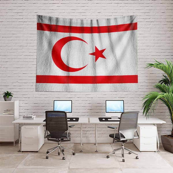 KKTC Bayrağı Duvar Örtüsü 7773