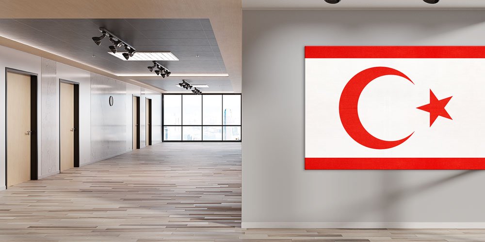 Kıbrıs Türk Bayrağı Duvar Sanatı Büyük Ebatlı Dekoratif Baskı 7866