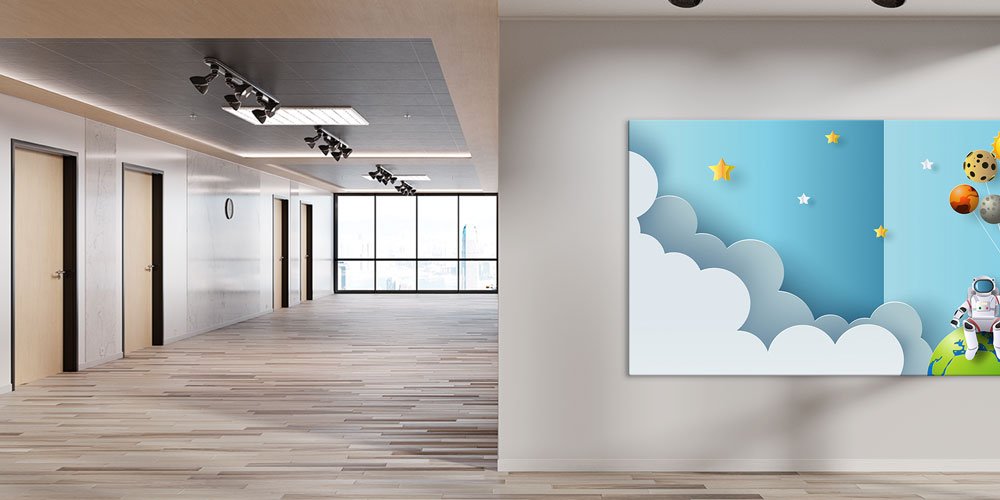 Astronot ve Gezegenler Çocuk Odası/Sınıf Posteri - Eğitici Uzay Teması 10216