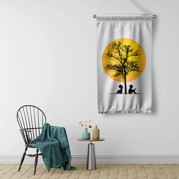 "Hayal Gücünün Ağacı" Temalı Çocuk Odası ve Sınıf Duvar Flaması 8116