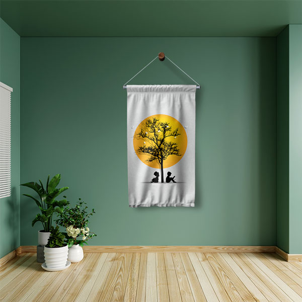 "Hayal Gücünün Ağacı" Temalı Çocuk Odası ve Sınıf Duvar Flaması 8116