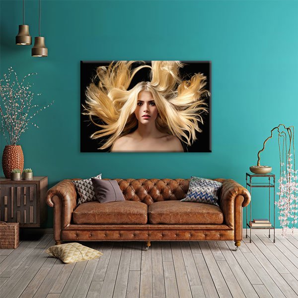 Sarışın Kadın Portresi Kuaför Kanvas Tablo – 5640
