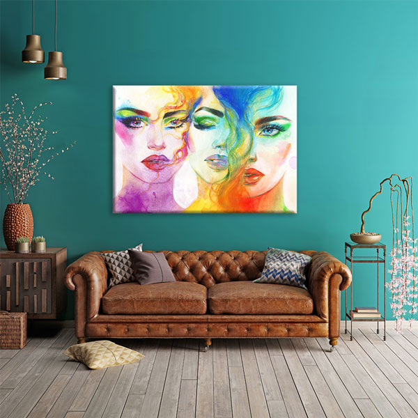 Renkli Kadın Yüzleri Kuaför Duvar Tablosu – 5645