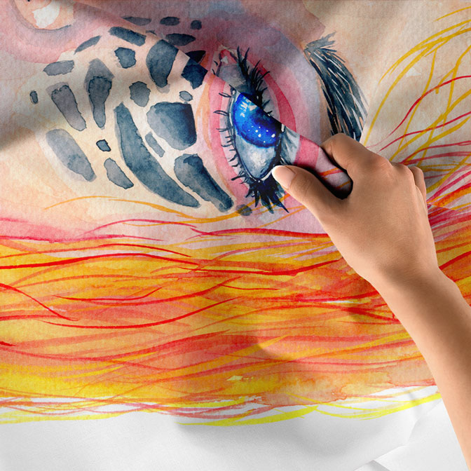 Mavi Gözlü Kadın Portresi Kuaför Duvar Örtüsü 5751