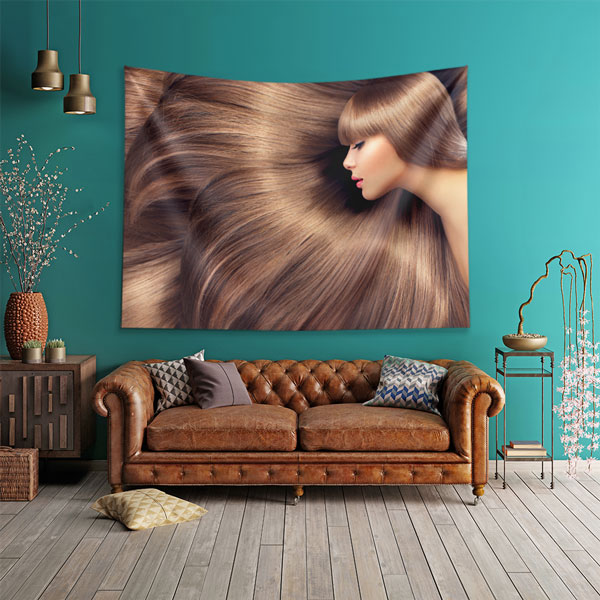 kuafor-duvar-dekorasyon-5724-01 Kahverengi Saçlı Kadın Portreli Kuaför Duvar Örtüsü 5724