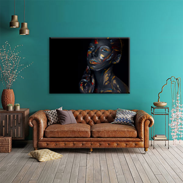 Sanatsal Vücut Boyası Kadın Portresi Kuaför Duvar Tablosu – 5647