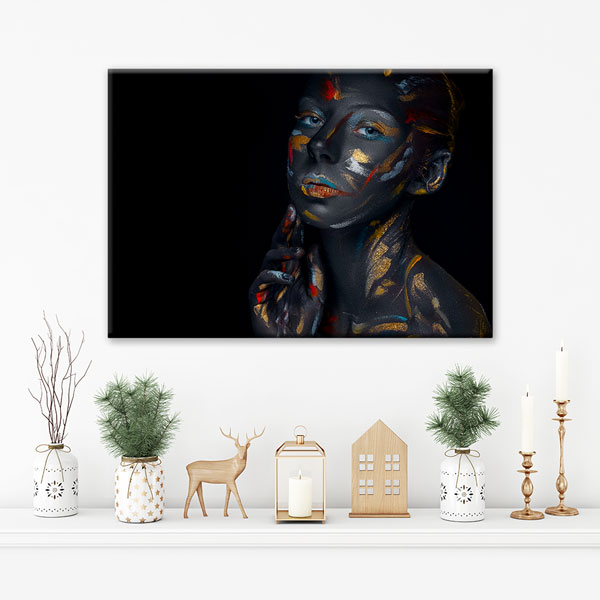 Sanatsal Vücut Boyası Kadın Portresi Kuaför Duvar Tablosu – 5647