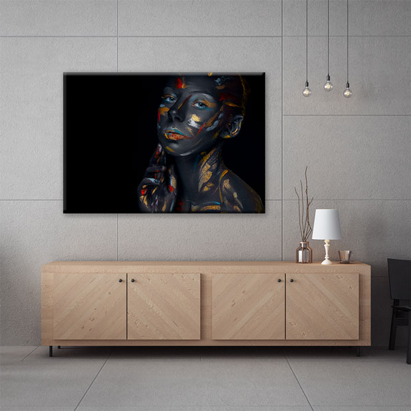 Sanatsal Vücut Boyası Kadın Portresi Kuaför Duvar Tablosu – 5647