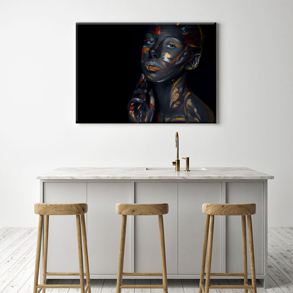 Sanatsal Vücut Boyası Kadın Portresi Kuaför Duvar Tablosu – 5647