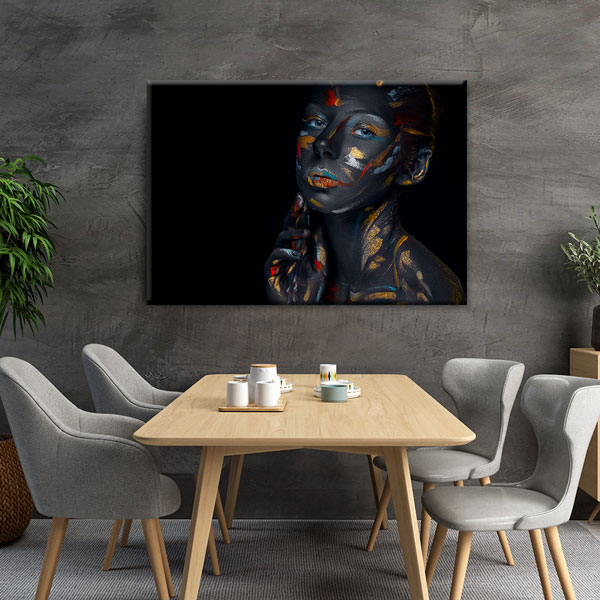 Sanatsal Vücut Boyası Kadın Portresi Kuaför Duvar Tablosu – 5647