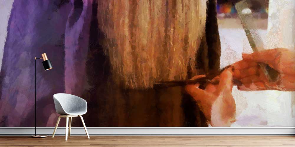 Kuaför Sanatı Temalı Saç Kesimi Görselli Duvar Kağıdı 5697