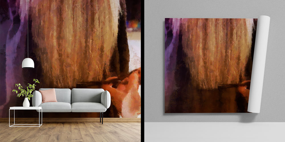 Kuaför Sanatı Temalı Saç Kesimi Görselli Duvar Kağıdı 5697