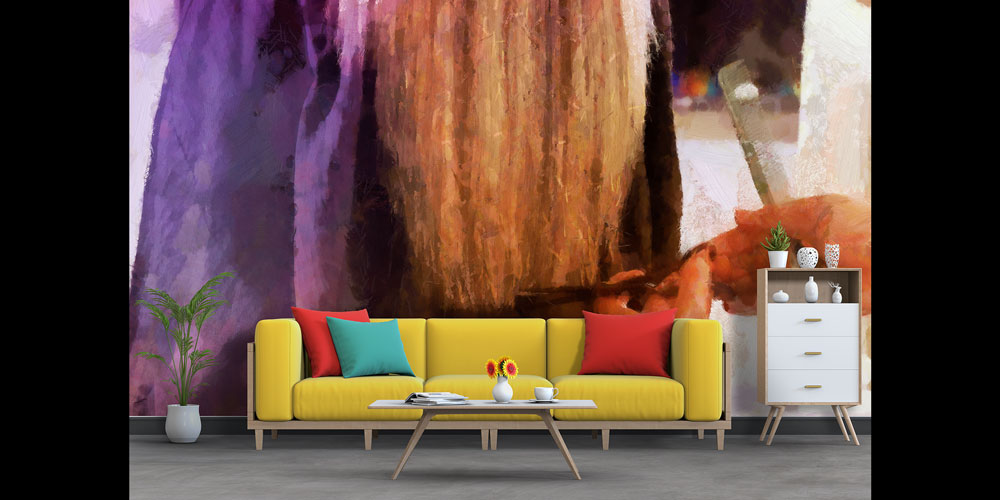 Kuaför Sanatı Temalı Saç Kesimi Görselli Duvar Kağıdı 5697