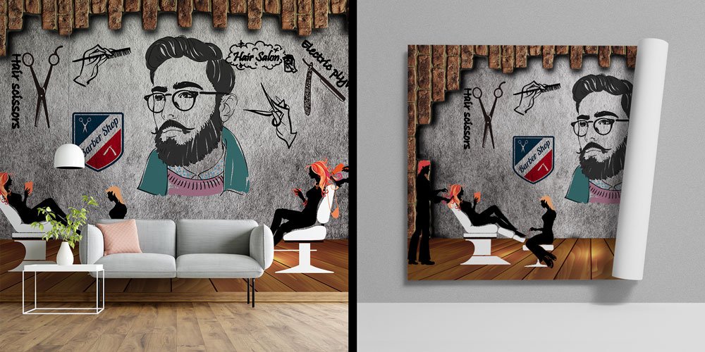 Barber Shop Temalı Kuaför Duvar Kağıdı 5682