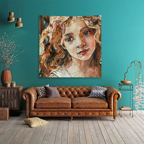 kuafor-duvar-ortusu-5745-01 Yağlı Boya Kadın Portresi Sanatsal Kuaför Duvar Örtüsü 5745