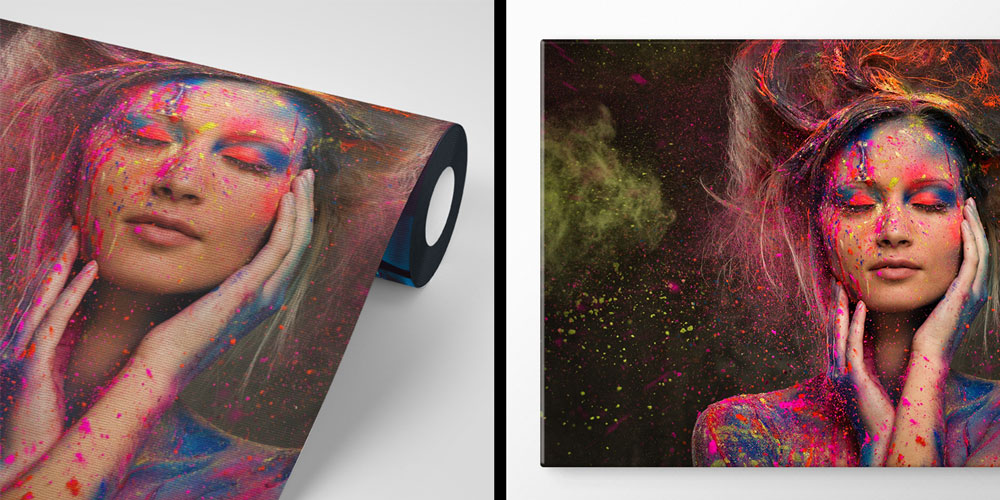 Renk Patlamalı Sanatsal Kadın Portreli Kuaför Duvar Kağıdı 5714