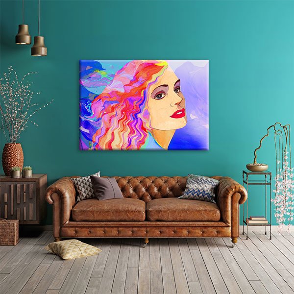 Renkli Kadın Portresi Kuaför Kanvas Tablo – 5631