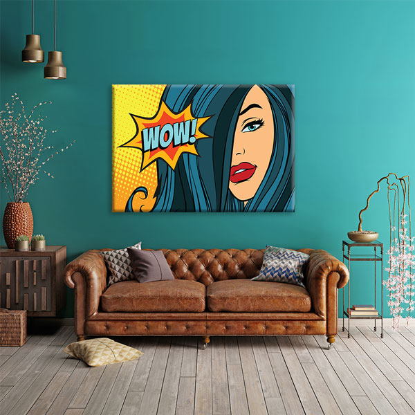 Pop Art Kadın Temalı WOW Kuaför Duvar Tablosu – 5656