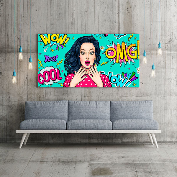 kuafor-tablo-5662-01 Pop Art OMG Tasarımlı Renkli Kuaför Duvar Tablosu – 5662