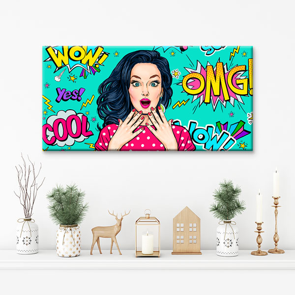kuafor-tablo-5662-02 Pop Art OMG Tasarımlı Renkli Kuaför Duvar Tablosu – 5662