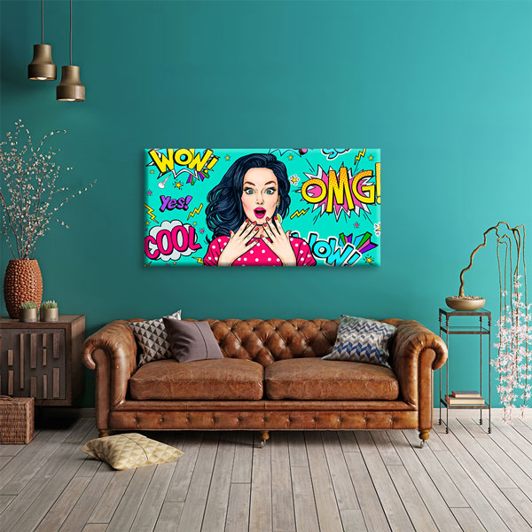 kuafor-tablo-5662-03 Pop Art OMG Tasarımlı Renkli Kuaför Duvar Tablosu – 5662