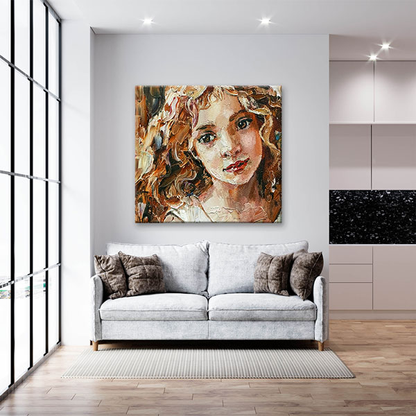 Yağlı Boya Kadın Portresi Kuaför Duvar Tablosu – 5681