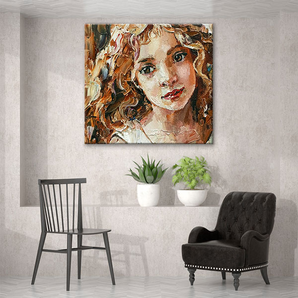 Yağlı Boya Kadın Portresi Kuaför Duvar Tablosu – 5681