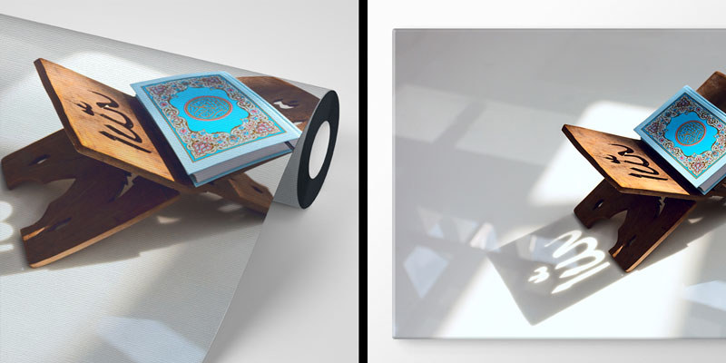 Kur’an-ı Kerim Kitaplık Üzerinde İslami Duvar Kağıdı 10492