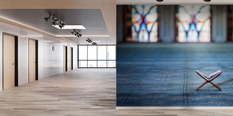 Kur’an-ı Kerim Rahle Üzerinde Mavi Zemin İslami Duvar Kağıdı 10494