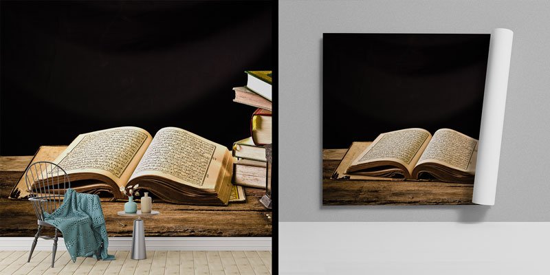 Kur’an-ı Kerim ve Kitaplı İslami Duvar Kağıdı 10499