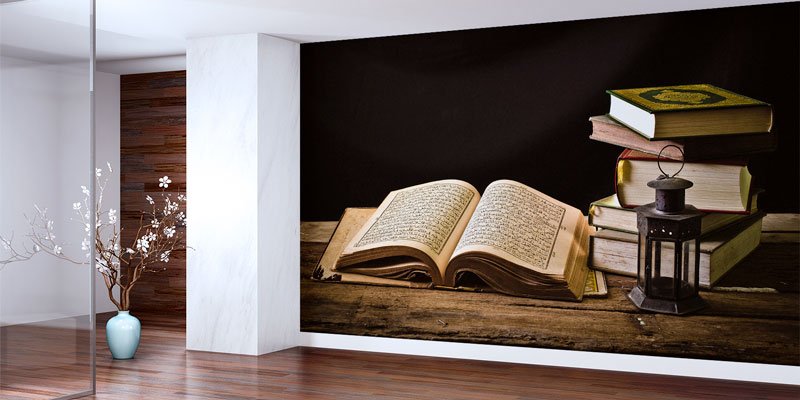 Kur’an-ı Kerim ve Kitaplı İslami Duvar Kağıdı 10499