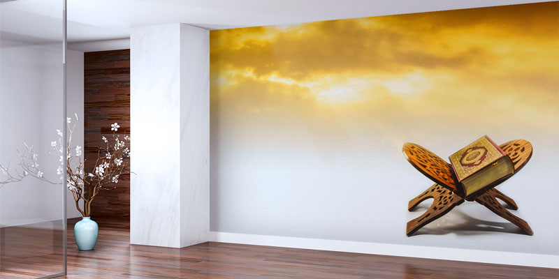 Kur’an-ı Kerim Rahle Üzerinde İslami Duvar Kağıdı 10493