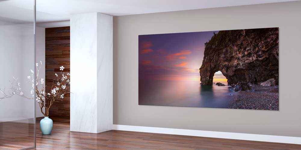 Gün Batımında Kayalık Kıyı ve Doğal Kaya Kemeri Panorama Büyük Ebatlı Duvar Dekoru 11952