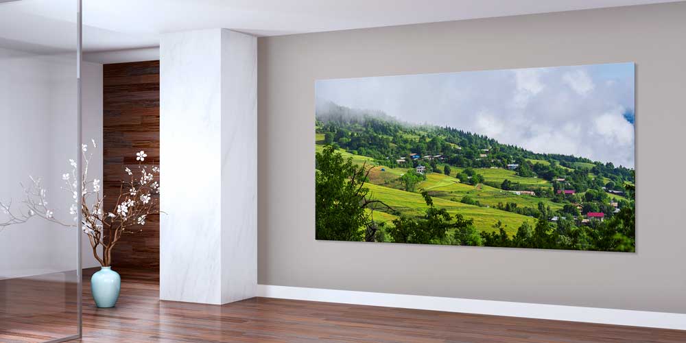 Yeşil Tepeler ve Yayla Evleri Panorama Büyük Ebatlı Duvar Dekoru 11957