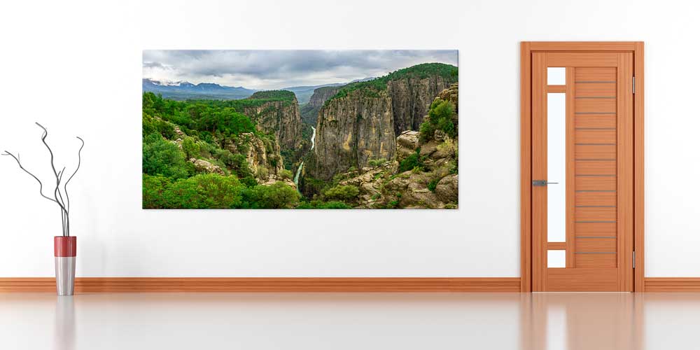 Derin Kanyon Vadisi ve Yeşil Doğa Manzarası Büyük Ebat Duvar Dekoru 11874