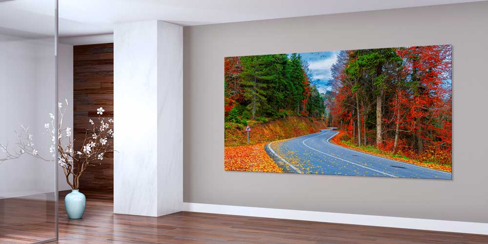 Sonbahar Orman Yolu Manzaralı Büyük Ebatlı Duvar Dekoru 11924
