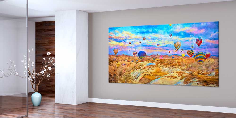 landscape-wall-art-11929-01 Kapadokya Balonları Anadolu Manzarası Büyük Ebat Duvar Dekor Ürünü 11929