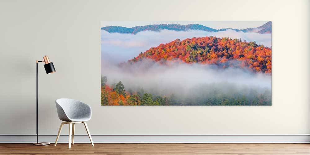 Sisler Arasında Sonbahar Tepeleri Büyük Ebatlı Duvar Dekoru 11942