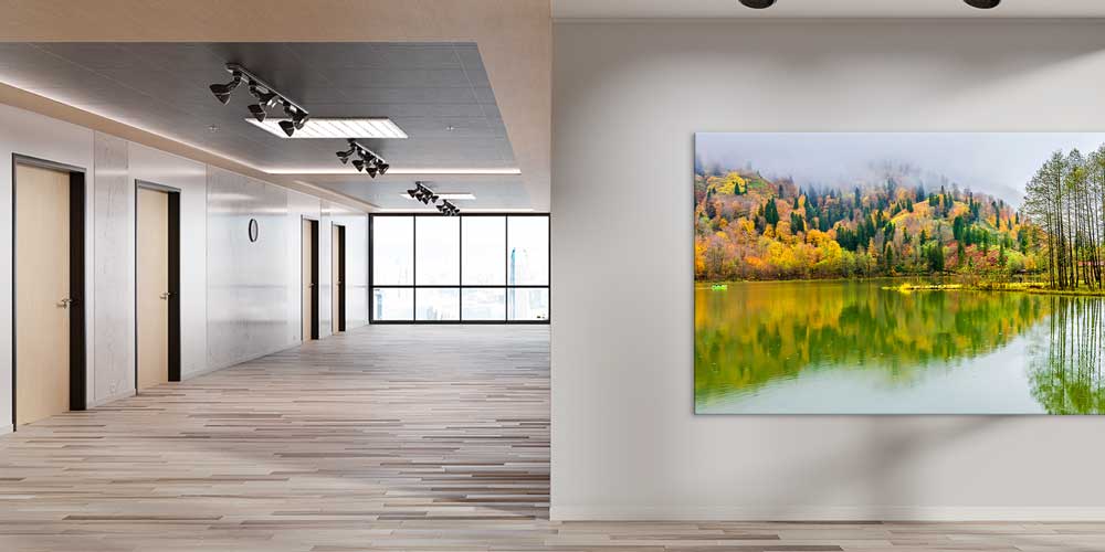 Göl Yansımalı Sonbahar Ormanı Panorama Büyük Ebatlı Duvar Dekoru 11944