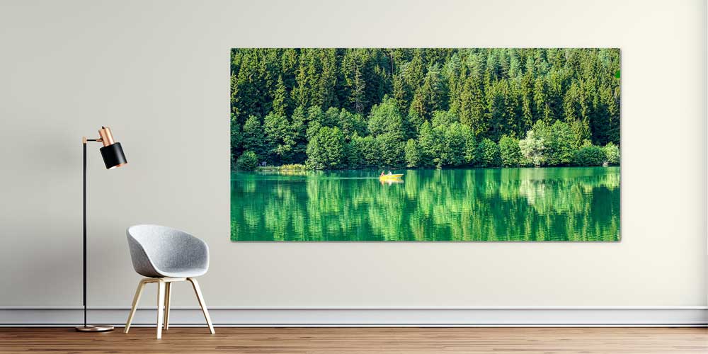Yeşil Orman Yansımalı Sakin Göl Panorama Büyük Ebatlı Duvar Dekoru 11951