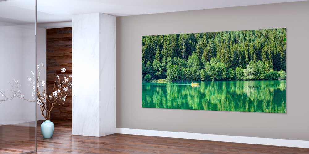 Yeşil Orman Yansımalı Sakin Göl Panorama Büyük Ebatlı Duvar Dekoru 11951