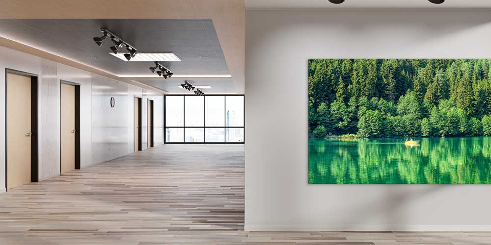 Yeşil Orman Yansımalı Sakin Göl Panorama Büyük Ebatlı Duvar Dekoru 11951